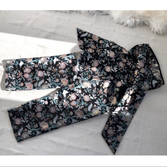 Honey Punch Pants - Metallic Floral Brocade Formal Jumpsuit Pantsuit Honey Punch